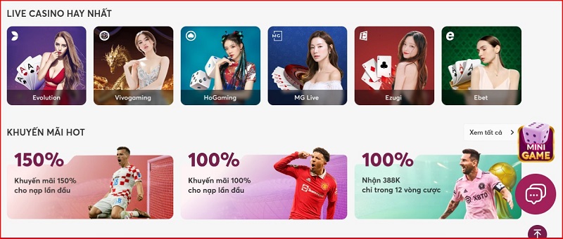 Chương trình khuyến mãi ở sảnh casino